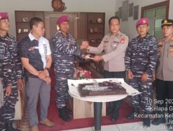PJU Polres Metro Jakarta Utara Sambangi Yon Marharlan III, Ucapkan Selamat HUT TNI AL ke-80