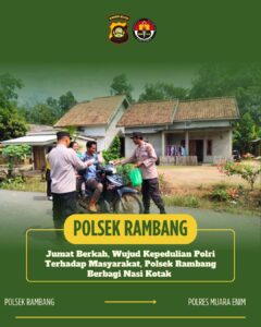 Jumat Berkah, Wujud Kepedulian Polri Terhadap Masyarakat, Polsek Rambang Berbagi Nasi Kotak