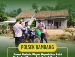 Jumat Berkah, Wujud Kepedulian Polri Terhadap Masyarakat, Polsek Rambang Berbagi Nasi Kotak
