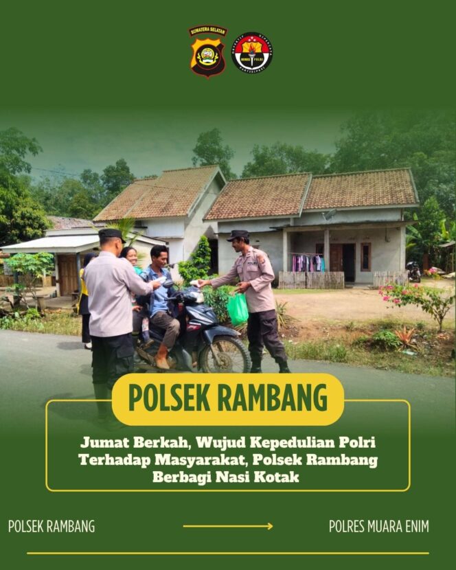 
					Jumat Berkah, Wujud Kepedulian Polri Terhadap Masyarakat, Polsek Rambang Berbagi Nasi Kotak