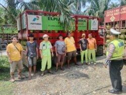 Satlantas Polres Labusel Laksanakan “Polantas Menyapa” di Penyalur LPG Pertamina, Ajak Sopir Angkutan Tertib Berlalu Lintas