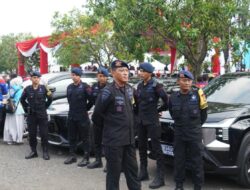 Brimob Polda Metro Jaya Laksanakan Pelayanan Apel Akbar Kebangsaan Buruh Indonesia di Cikarang