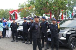 Brimob Polda Metro Jaya Laksanakan Pelayanan Apel Akbar Kebangsaan Buruh Indonesia di Cikarang