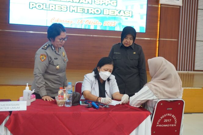 
					Polres Metro Bekasi Gelar Tes Kesehatan Rekrutmen Relawan SPPG Itwasum dan Cibatu