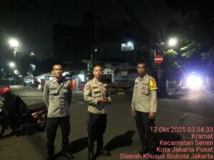 Polsek Senen Gelar Patroli Dini Hari, Cegah Aksi Kejahatan Jalanan di Kramat