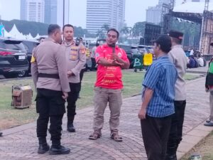 Bhabinkamtibmas Monitoring Gladi Apel Ojol Kamtibmas di Cawan Monas Barat, Wujud Sinergi dan Inovasi Keamanan Kota Jakarta