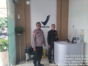 Jaga Objek Vital, Bhabinkamtibmas Lakukan Cooling System di Kantor BPOM