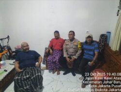 Patroli Dialogis, Bhabinkamtibmas Johar Baru Sambangi Warga RT 18/RW 08 dan Ajak Jaga Kondusivitas Lingkungan