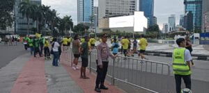 Polsek Metro Menteng Amankan Lintasan Jakarta Running Festival 2025 di Kawasan Bundaran HI