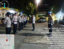 Apel Patroli Sekala Sedang Polsek Johar Baru, Antisipasi Gangguan Kamtibmas di Wilayah Hukum