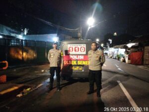 Sabhara Polsek Senen Sisir Wilayah Rawan, Cegah Aksi Tawuran dan Balap Liar