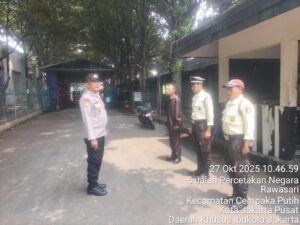 Bhabinkamtibmas Johar Baru Lakukan Cooling System dan Patroli Kamtibmas di Gedung PNRI