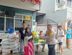 Bhabinkamtibmas Petamburan Gelar Gerakan Pangan Murah di RW 02 Sampaikan Imbauan Kamtibmas