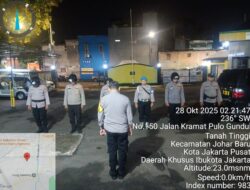 Apel Persiapan Patroli Skala Sedang, Polsek Johar Baru Siaga Antisipasi Gangguan Kamtibmas