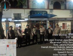 Konsisten Jaga Kamtibmas, Polsek Johar Baru Gelar Patroli Rutin Malam Hari
