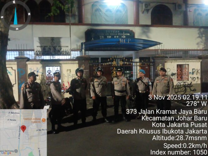 
					Konsisten Jaga Kamtibmas, Polsek Johar Baru Gelar Patroli Rutin Malam Hari