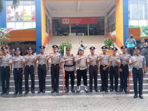 Siswa Latja Diktukba Polri Angkatan 51 Ikuti Pembelajaran Fungsi Teknis Kepolisian Unit Samapta di Pasar Johar Baru