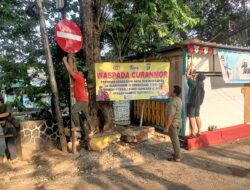 Polsek Johar Baru Pasang Spanduk Imbauan “Waspada Curanmor” di Titik Rawan