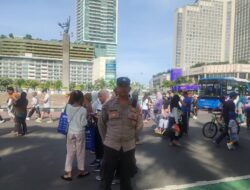 Humas Menteng Siaga di CFD Bundaran HI, Aipda Himawan Imbau Warga Waspada Copet dan Jambret