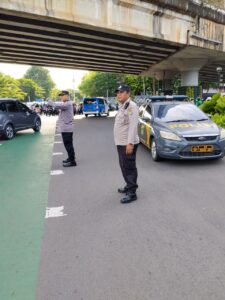 Patko 1052 Hadir di Pagi Hari, Lalin Tertib di TL. Karet Bivak Bantu Warga Yang Akan Beraktifitas