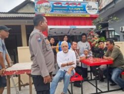 Polsek Cempaka Putih Sambangi Ojol Mart, Ajak Bersinergi Jaga Kamtibmas