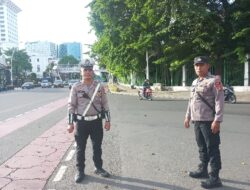 Unit Patko 1013 Polsek Metro Gambir Laksanakan Pengaturan Lalu Lintas di Kawasan Medan Merdeka Timur