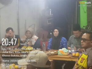 Silahturahmi dan Kamtibmas, Bhabinkamtibmas Kampung Rawa Hadiri Pertemuan Bulanan RW 02