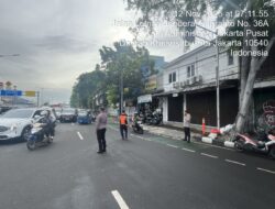 Patroli dan Gatur Lalin Polsek Johar Baru, Antisipasi 3C dan Kemacetan di Underpass Tanah Tinggi