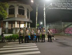 Patroli Antisipasi Guantibmas Polsek Johar Baru, Wilayah Aman dan Kondusif