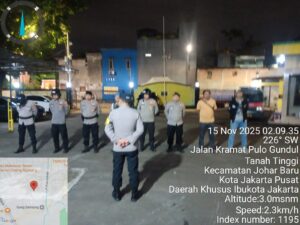 Apel Patroli Sekala Sedang Antisipasi Guantibmas, Polsek Johar Baru Pastikan Malam Hari Aman
