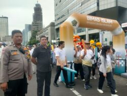 Pengamanan Harmonis di Jalan Thamrin, Bhabinkamtibmas Kebon Sirih Amankan Harmony Fun Walk Kemenag RI