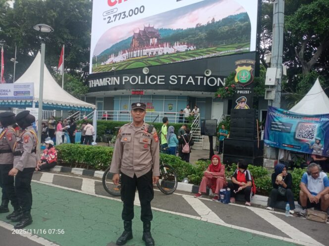 
					Pantau CFD Bundaran HI, Polsubsektor Thamrin Ingatkan Warga Waspada Pencopetan dan Jambret