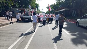 Bhabinkamtibmas Duri Pulo Lakukan Pengamanan Unras di Area IRTI, Situasi Berjalan Kondusif