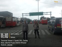 Patroli Mobile Polsek Senen Sisir Terminal Senen, Antisipasi 3C dan Kejahatan Jalanan