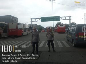 Patroli Mobile Polsek Senen Sisir Terminal Senen, Antisipasi 3C dan Kejahatan Jalanan
