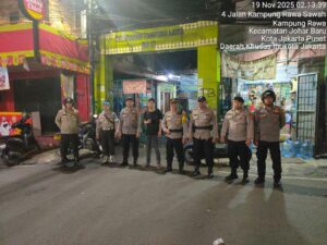 Patroli Malam Polsek Johar Baru Antisipasi Gangguan Kamtibmas, Wilayah Aman dan Kondusif