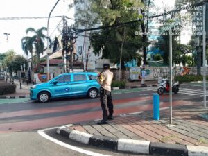 Pengaturan Lalu Lintas Pagi di Kawasan Medan Merdeka Timur Berjalan Lancar