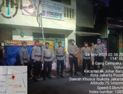 Patroli Dini Hari Polsek Johar Baru Persempit Ruang Kerawanan, Wujudkan Situasi Kondusif