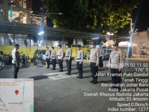 Apel Patroli Skala Sedang, Polsek Johar Baru Perketat Antisipasi Guantibmas Dini Hari
