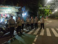 Patroli Malam Polsek Johar Baru Antisipasi Curas, Curat, Curanmor, dan Tawuran