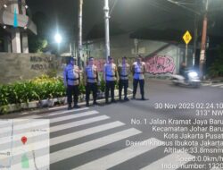 Antisipasi Guantibmas, 3C, Tawuran, dan Kejahatan Jalanan, Polsek Johar Baru Lakukan Patroli Malam Hari