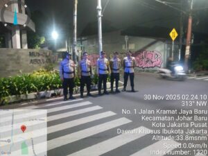 Antisipasi Guantibmas, 3C, Tawuran, dan Kejahatan Jalanan, Polsek Johar Baru Lakukan Patroli Malam Hari
