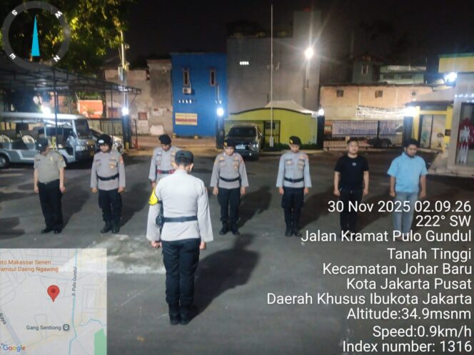 
					Apel Patroli Sekala Sedang Antisipasi Guantibmas, Polsek Johar Baru Pastikan Wilayah Aman