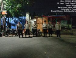 Patroli Dini Hari Polsek Johar Baru Perkuat Antisipasi Guantibmas, Wilayah Tetap Kondusif