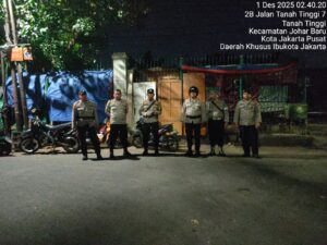 Patroli Dini Hari Polsek Johar Baru Perkuat Antisipasi Guantibmas, Wilayah Tetap Kondusif