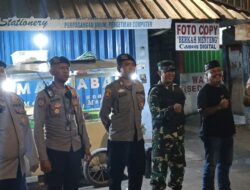 Sinergi Tiga Pilar Mantapkan Keamanan, Patroli Cipkon Sisir Menteng Tenggulun Antisipasi Guankamtibmas