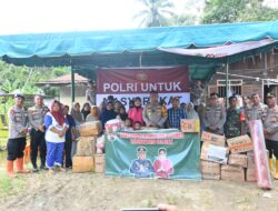 Dengan Semangat Kemanusiaan, Polres Labusel Distribusikan Bansos II ke Posko Bencana di Tapsel