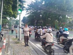 Personel Patmor Menteng Siaga Pagi, Arus Lalin Cokroaminoto Tetap Lancar