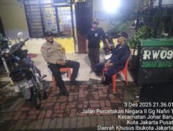 Cegah Gangguan Kamtibmas, Bhabinkamtibmas Johar Baru Sambangi Poskamling RW 09
