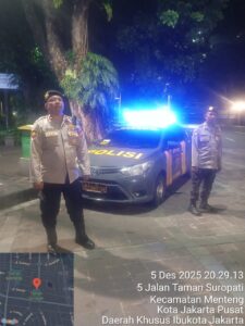 Patko 1041 Siaga Malam di Taman Suropati: Polisi Perkuat Pengamanan Warga Menteng